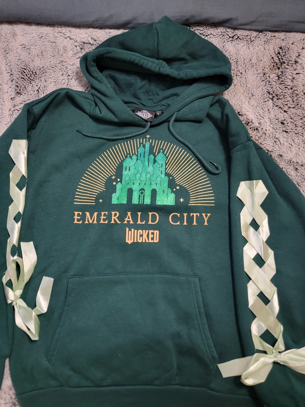 Fashion Nova x WICKED Emerald City Fleece Hoodie - Size Large